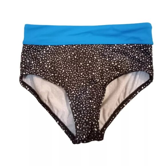 Nike Water Dots Asymmetrical High Waist Big Girls Bikini Bottom Sz M (NESSC725) - Picture 3 of 5
